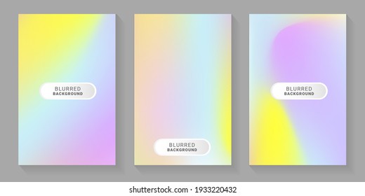 Set of soft cloud background in pastel colorful gradation. Modern blurred background. Vector EPS.10