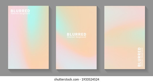 Set of soft cloud background in pastel colorful gradation. Modern blurred background. Vector EPS.10