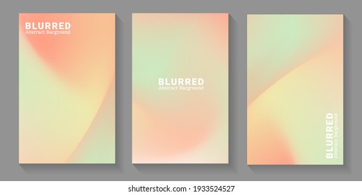 Set of soft cloud background in pastel colorful gradation. Modern blurred background. Vector EPS.10