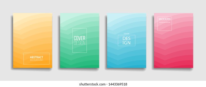 set of soft color abstract gradient background with minimalist design. blue, pink, green, yellow and red cover background. editable eps 10 vector cover for book, flyer, annual, wallpaper and poster.