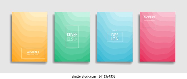 set of soft color abstract gradient background with minimalist design. blue, pink, green, yellow and red cover background. editable eps 10 vector cover for book, flyer, annual, wallpaper and poster.