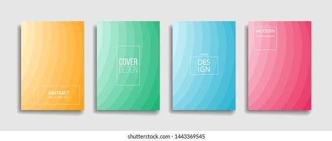 set of soft color abstract gradient background with minimalist design. blue, pink, green, yellow and red cover background. editable eps 10 vector cover for book, flyer, annual, wallpaper and poster.