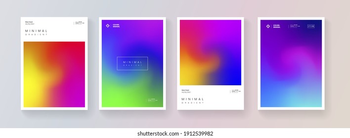 Set of soft color background vector design. Abstract colorful gradient backdrops collection. Modern pattern.