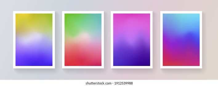 Set of soft color background vector design. Abstract colorful gradient backdrops collection. Modern template for Brochure, Banner, Placard, Cover.