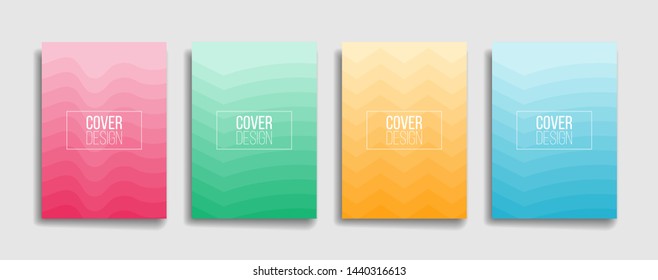 set of soft color gradient background with minimalist design. blue, pink, green, yellow and red cover background. editable eps 10 vector cover for book, flyer, annual, wallpaper and poster.