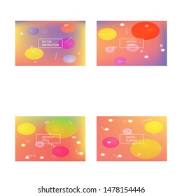 Set of soft color gradient backgrounds. Light backdrops with simple muffled colors. Vector illustration pastel. Pink colored, natural screen design for user interface or mobile app.