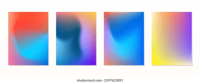 SET SOFT COLOR GRADIENT MESH FLUID BLURRED BACKGORUND DESIGN VECTOR TEMPLATE GOOD FOR POSTER, WALLPAPER, COVER, FRAME, FLYER, SOCIAL MEDIA 