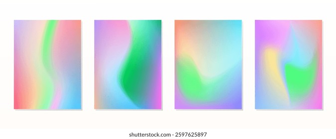SET SOFT COLOR GRADIENT MESH FLUID BLURRED BACKGORUND DESIGN VECTOR TEMPLATE GOOD FOR POSTER, WALLPAPER, COVER, FRAME, FLYER, SOCIAL MEDIA 