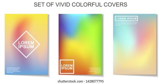 Set Of Soft Colorful Covers With Smooth Gradients For You Poster, Brochure, Paper. A4, Abstract Design, Vector Illustration.