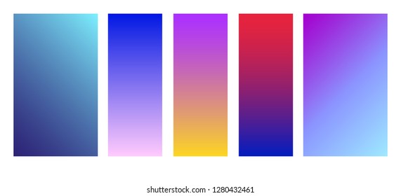 Set of soft colors for the background.Modern screen vector design for app. Soft color abstract gradients.