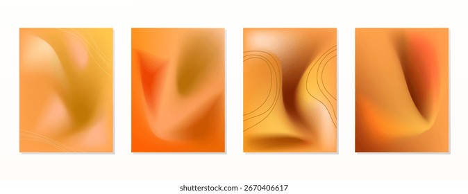 SET SOFT GRADIENT LIQUID AUTUMN COLOR. POSTER BACKGORUND DESIGN VECTOR TEMPLATE GOOD FOR POSTER, WALLPAPER, COVER, FRAME, FLYER, SOCIAL MEDIA, GREETING CARD