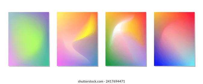 ESTABLECER COLOR LÍQUIDO GRADIENTE SUAVE. PLANTILLA DE VECTOR DE DISEÑO DE FONDO DE CARTEL BUENA PARA POSTER, PAPEL DE PARED, CUBIERTA, MARCO, VOLADOR, MEDIOS SOCIALES, TARJETA DE VERGÜENZA