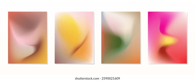 SET SOFT GRADIENT LIQUID COLOR. POSTER BACKGORUND DESIGN VECTOR TEMPLATE GOOD FOR POSTER, WALLPAPER, COVER, FRAME, FLYER, SOCIAL MEDIA, GREETING CARD