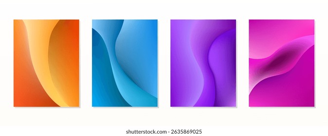 SET SOFT GRADIENT LIQUID COLOR. POSTER BACKGORUND DESIGN VECTOR TEMPLATE GOOD FOR POSTER, WALLPAPER, COVER, FRAME, FLYER, SOCIAL MEDIA, GREETING CARD