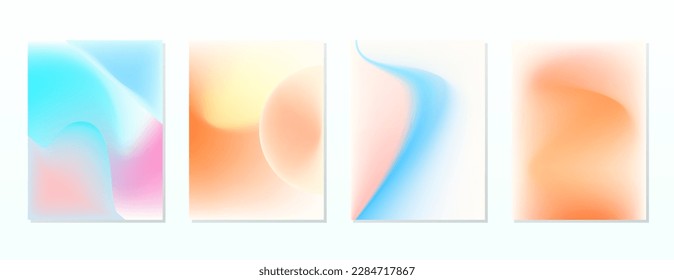 SET SOFT GRADIENT MESH FLUID BLURRED BACKGORUND DESIGN WITH COPY SPACE AREA VECTOR TEMPLATE GOOD FOR POSTER, WALLPAPER, COVER, FRAME, FLYER, SOCIAL MEDIA 
