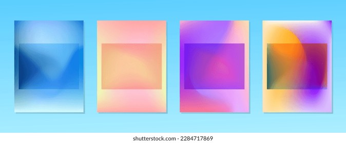 SET SOFT GRADIENT MESH FLUID BLURRED BACKGORUND DESIGN WITH COPY SPACE AREA VECTOR TEMPLATE GOOD FOR POSTER, WALLPAPER, COVER, FRAME, FLYER, SOCIAL MEDIA 