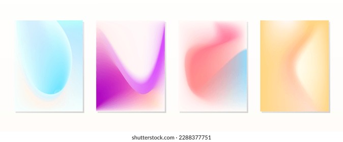 SET SOFT GRADIENT MESH FLUID BLURRED BACKGORUND DESIGN WITH COPY SPACE AREA VECTOR TEMPLATE GOOD FOR POSTER, WALLPAPER, COVER, FRAME, FLYER, SOCIAL MEDIA 