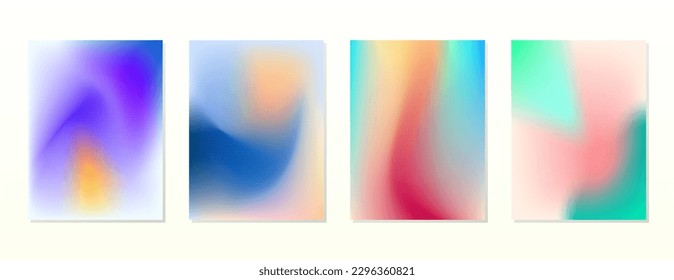 SET SOFT GRADIENT MESH FLUID BLURRED BACKGORUND DESIGN WITH COPY SPACE AREA VECTOR TEMPLATE GOOD FOR POSTER, WALLPAPER, COVER, FRAME, FLYER, SOCIAL MEDIA 