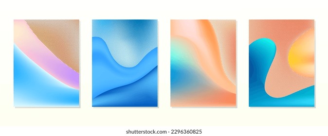 SET SOFT GRADIENT MESH FLUID BLURRED BACKGORUND DESIGN WITH COPY SPACE AREA VECTOR TEMPLATE GOOD FOR POSTER, WALLPAPER, COVER, FRAME, FLYER, SOCIAL MEDIA 