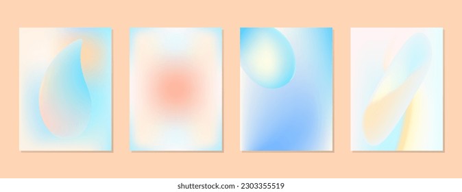 SET SOFT GRADIENT MESH FLUID BLURRED BACKGORUND DESIGN WITH COPY SPACE AREA VECTOR TEMPLATE GOOD FOR POSTER, WALLPAPER, COVER, FRAME, FLYER, SOCIAL MEDIA 
