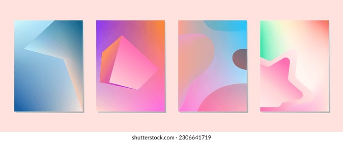 SET SOFT GRADIENT MESH FLUID BLURRED BACKGORUND DESIGN WITH COPY SPACE AREA VECTOR TEMPLATE GOOD FOR POSTER, WALLPAPER, COVER, FRAME, FLYER, SOCIAL MEDIA 