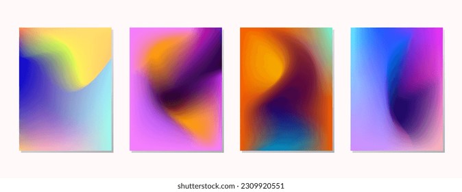 SET SOFT GRADIENT MESH FLUID BLURRED BACKGORUND DESIGN WITH COPY SPACE AREA VECTOR TEMPLATE GOOD FOR POSTER, WALLPAPER, COVER, FRAME, FLYER, SOCIAL MEDIA 