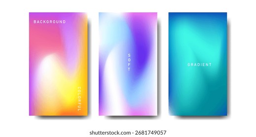 Conjunto de fondos de color pastel degradado suave. Plantilla de diseño de fondo abstracto colorido, conveniente para los carteles, Anuncios, anuncios, presentaciones.