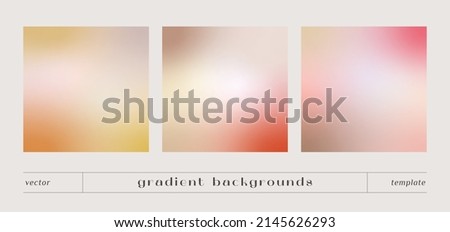 Set of soft gradient texture backgrounds. Minimalist vector backdrop neutral color. 