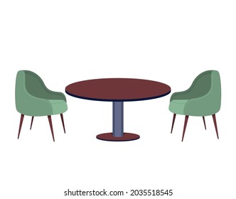 Sessel und Tisch für Restaurants und Cafés einfache Inneneinrichtung, Objekte zum Essen