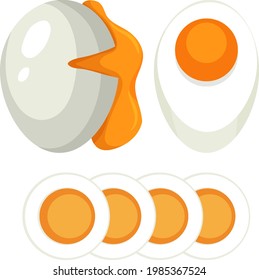 Set of soft and hard boiled egg illustration