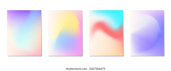 SET SOFT PASTEL COLOR GRADIENT MESH FLUID BLURRED BACKGORUND DESIGN WITH COPY SPACE AREA VECTOR TEMPLATE GOOD FOR POSTER, WALLPAPER, COVER, FRAME, FLYER, SOCIAL MEDIA 