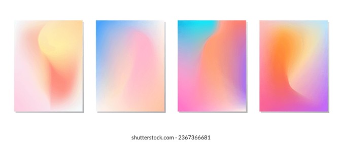 SET SOFT PASTEL COLOR GRADIENT MESH FLUID BLURRED BACKGORUND DESIGN WITH COPY SPACE AREA VECTOR TEMPLATE GOOD FOR POSTER, WALLPAPER, COVER, FRAME, FLYER, SOCIAL MEDIA 
