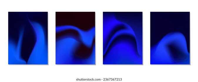 SET SOFT PASTEL COLOR GRADIENT MESH FLUID BLURRED DARK BACKGORUND DESIGN WITH COPY SPACE AREA VECTOR TEMPLATE GOOD FOR POSTER, WALLPAPER, COVER, FRAME, FLYER, SOCIAL MEDIA 
