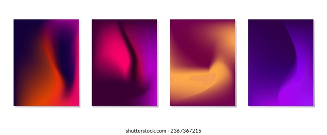 SET SOFT PASTEL COLOR GRADIENT MESH FLUID BLURRED DARK BACKGORUND DESIGN WITH COPY SPACE AREA VECTOR TEMPLATE GOOD FOR POSTER, WALLPAPER, COVER, FRAME, FLYER, SOCIAL MEDIA 