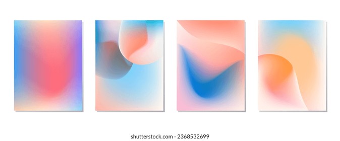 SET SOFT PASTEL COLOR GRADIENT MESH FLUID BLURRED BACKGORUND DESIGN WITH COPY SPACE AREA VECTOR TEMPLATE GOOD FOR POSTER, WALLPAPER, COVER, FRAME, FLYER, SOCIAL MEDIA 