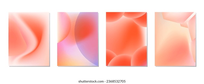 SET SOFT PASTEL COLOR GRADIENT MESH FLUID BLURRED BACKGORUND DESIGN WITH COPY SPACE AREA VECTOR TEMPLATE GOOD FOR POSTER, WALLPAPER, COVER, FRAME, FLYER, SOCIAL MEDIA 