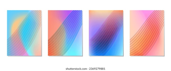 SET SOFT PASTEL COLOR GRADIENT MESH FLUID BLURRED BACKGORUND DESIGN WITH COPY SPACE AREA VECTOR TEMPLATE GOOD FOR POSTER, WALLPAPER, COVER, FRAME, FLYER, SOCIAL MEDIA 