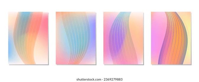 SET SOFT PASTEL COLOR GRADIENT MESH FLUID BLURRED BACKGORUND DESIGN WITH COPY SPACE AREA VECTOR TEMPLATE GOOD FOR POSTER, WALLPAPER, COVER, FRAME, FLYER, SOCIAL MEDIA 