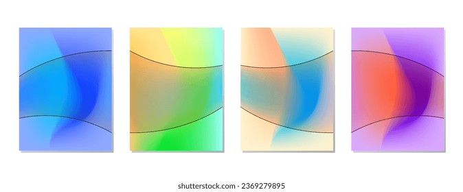 SET SOFT PASTEL COLOR GRADIENT MESH FLUID BLURRED BACKGORUND DESIGN WITH COPY SPACE AREA VECTOR TEMPLATE GOOD FOR POSTER, WALLPAPER, COVER, FRAME, FLYER, SOCIAL MEDIA 
