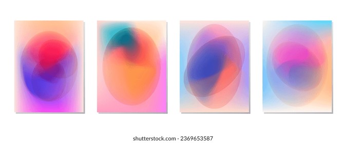 SET SOFT PASTEL COLOR GRADIENT MESH FLUID BLURRED BACKGORUND DESIGN WITH COPY SPACE AREA VECTOR TEMPLATE GOOD FOR POSTER, WALLPAPER, COVER, FRAME, FLYER, SOCIAL MEDIA 