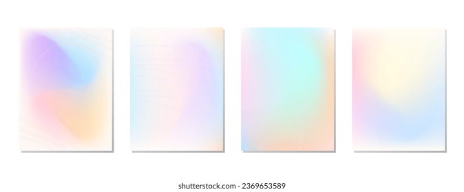 SET SOFT PASTEL COLOR GRADIENT MESH FLUID BLURRED BACKGORUND DESIGN WITH COPY SPACE AREA VECTOR TEMPLATE GOOD FOR POSTER, WALLPAPER, COVER, FRAME, FLYER, SOCIAL MEDIA 