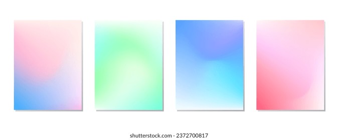 SET SOFT PASTEL COLOR GRADIENT MESH FLUID BLURRED BACKGORUND DESIGN WITH COPY SPACE AREA VECTOR TEMPLATE GOOD FOR POSTER, WALLPAPER, COVER, FRAME, FLYER, SOCIAL MEDIA 