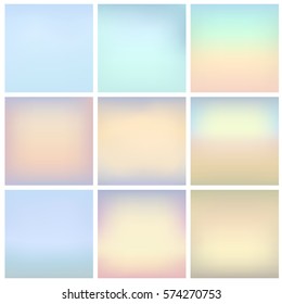 set of soft pastel colors blurry backgrounds for Your design. vector illustration