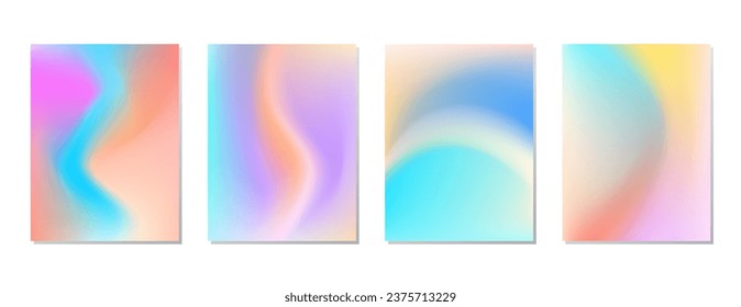 SET SOFT PASTEL  GRADIENT MESH FLUID BLURRED COLOR . POSTER BACKGORUND DESIGN WITH COPY SPACE AREA VECTOR TEMPLATE GOOD FOR POSTER, WALLPAPER, COVER, FRAME, FLYER, SOCIAL MEDIA 