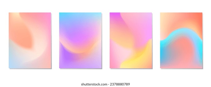 SET SOFT PASTEL  GRADIENT MESH FLUID BLURRED COLOR . POSTER BACKGORUND DESIGN WITH COPY SPACE AREA VECTOR TEMPLATE GOOD FOR POSTER, WALLPAPER, COVER, FRAME, FLYER, SOCIAL MEDIA 