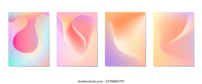 SET SOFT PASTEL  GRADIENT MESH FLUID BLURRED COLOR . POSTER BACKGORUND DESIGN WITH COPY SPACE AREA VECTOR TEMPLATE GOOD FOR POSTER, WALLPAPER, COVER, FRAME, FLYER, SOCIAL MEDIA 
