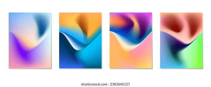 SET SOFT PASTEL GRADIENT MESH FLUID BLURRED LIQUID COLOR . POSTER BACKGORUND DESIGN WITH COPY SPACE AREA VECTOR TEMPLATE GOOD FOR POSTER, WALLPAPER, COVER, FRAME, FLYER, SOCIAL MEDIA 
