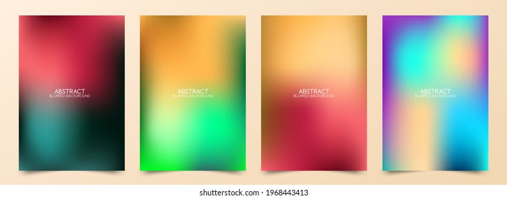 Set of soft rainbow background. Abstract blurred gradient style. Modern texture decorative elements. Vector
