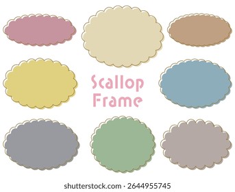Um conjunto de quadros de deslocamento de círculo de borda recortado suave em cores sem brilho.