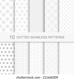 Set of soft seamless patterns with dots